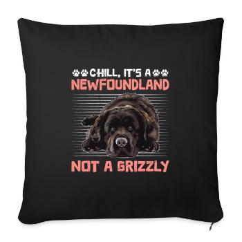 NEWFIE OWNER CHILL IT'S A NEWFOUNDLAND NOT A - Sofa pillowcase 17,3'' x 17,3'' (45 x 45 cm) - black - Front