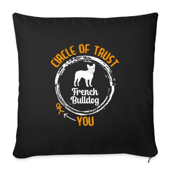 Bouledogue français CERCLE DE CONFIANCE Sture - Housse de coussin décorative 45 x 45 cm - noir - Devant