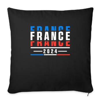 Supporter france cadeau sports - Housse de coussin décorative 45 x 45 cm - noir - Devant