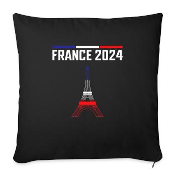 j'peux pas j'ai jeux tour eiffel France - Housse de coussin décorative 45 x 45 cm - noir - Devant