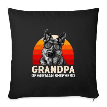 German Shepherd Fan Merchandise Grandpa of German Shepherd - Sofa pillowcase 17,3'' x 17,3'' (45 x 45 cm) - black - Front