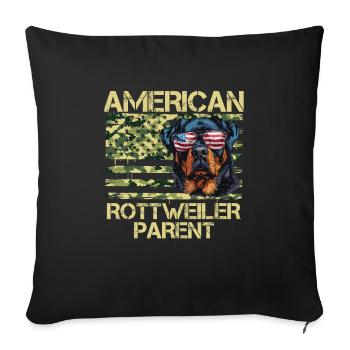 Rottie AMERICAN ROTTWEILER PARENT Rottweiler Dog - Sofa pillowcase 17,3'' x 17,3'' (45 x 45 cm) - black - Front