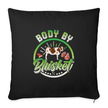 Meat Fan BODY BY BRISKET Meat Lovers - Sofa pillowcase 17,3'' x 17,3'' (45 x 45 cm) - black - Front