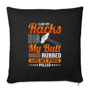 Grillmeister Like my Racks Porc frotté aux gros fesses - Housse de coussin décorative 45 x 45 cm - noir - Devant