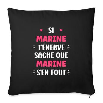 Marine - Housse de coussin décorative 45 x 45 cm - noir - Devant