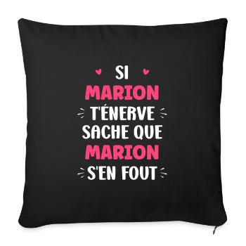 Marion - Housse de coussin décorative 45 x 45 cm - noir - Devant