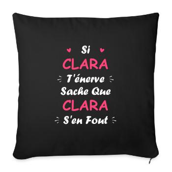 clara - Housse de coussin décorative 45 x 45 cm - noir - Devant