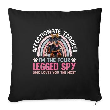 Doberman Dog AFFECTIONATE TRACKER FOUR LEGGED - Sofa pillowcase 17,3'' x 17,3'' (45 x 45 cm) - black - Front