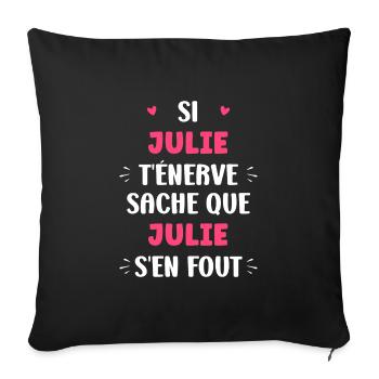julie 1 - Housse de coussin décorative 45 x 45 cm - noir - Devant