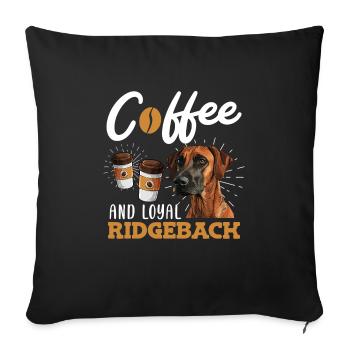 CAFÉ ET FIDÈLE RIDGEBACK Rhodesian Ridgeback - Housse de coussin décorative 45 x 45 cm - noir - Devant