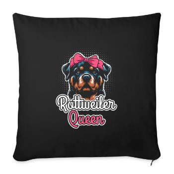 ROTTWEILER QUEEN Rottie Propriétaire Rotti Femmes Rotti - Housse de coussin décorative 45 x 45 cm - noir - Devant