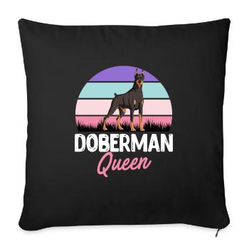 DOBERMAN QUEEN Doberman Propriétaire de chien Cool - Housse de coussin décorative 45 x 45 cm - noir - Devant