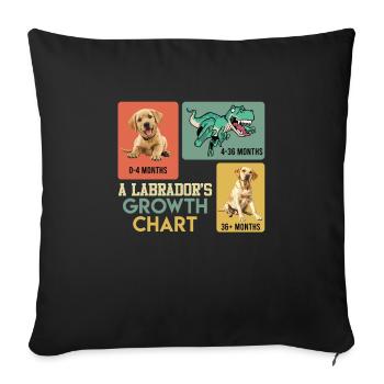 Labrador Liebhaber Labrador WACHSTUMSTABELLE - Sofakissenbezug 45 x 45 cm - Schwarz - Vorne
