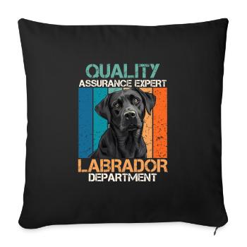 Chien Labrador QUALITÉ LABRADOR DÉPARTEMENT Drôle - Housse de coussin décorative 45 x 45 cm - noir - Devant