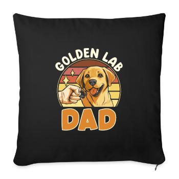 Labrador GOLDEN LAB DAD Labrador Besitzer - Sofakissenbezug 45 x 45 cm - Schwarz - Vorne