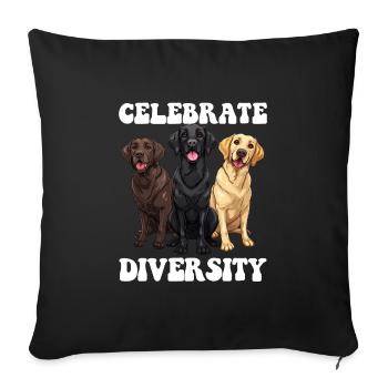 Labrador Dogs CÉLÉBREZ LA DIVERSITÉ Labrador Retriever - Housse de coussin décorative 45 x 45 cm - noir - Devant