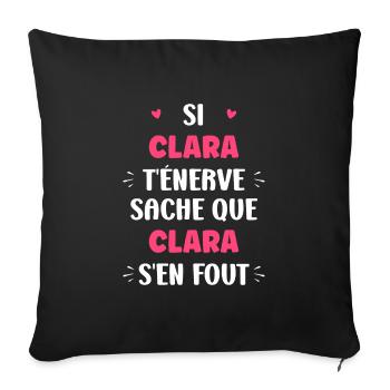 clara - Housse de coussin décorative 45 x 45 cm - noir - Devant