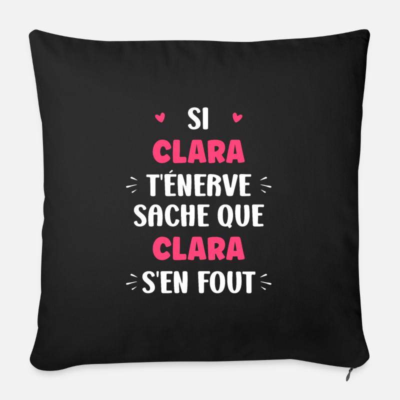 clara - Housse de coussin décorative 45 x 45 cm - noir
