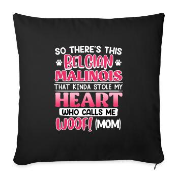 Malinois IL Y A CE MALINOIS BELGE QUI M’APPELLE - Housse de coussin décorative 45 x 45 cm - noir - Devant