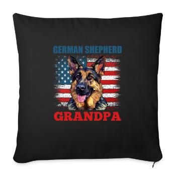 Deutscher Schäferhund GERMAN SHEPHERD GRANDPA - Sofakissenbezug 45 x 45 cm - Schwarz - Vorne