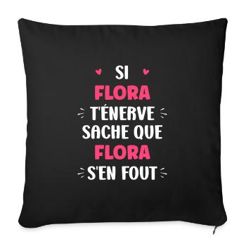 Flora - Housse de coussin décorative 45 x 45 cm - noir - Devant