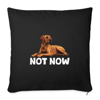 Rhodesian Ridgeback NOT NOW Propriétaires de chiens - Housse de coussin décorative 45 x 45 cm - noir - Devant