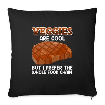 LES LÉGUMES SONT COOL MAIS JE PRÉFÈRE TOUTE LA CHAÎNE ALIMENTAIRE - Housse de coussin décorative 45 x 45 cm - noir - Devant