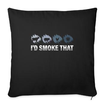 Amateur de barbecue, je fumerais ce mangeur de viande - Housse de coussin décorative 45 x 45 cm - noir - Devant