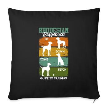 GUIDE D’ENTRAÎNEMENT RHODESIAN RIDGEBACK Drôle - Housse de coussin décorative 45 x 45 cm - noir - Devant