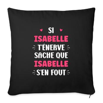 Isabelle - Housse de coussin décorative 45 x 45 cm - noir - Devant