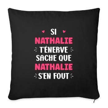 Nathalie - Housse de coussin décorative 45 x 45 cm - noir - Devant