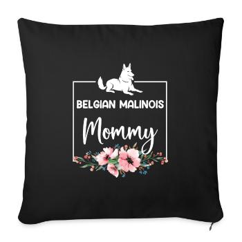 Belgian Shepherd BELGIAN MALINOIS MOM - Sofa pillowcase 17,3'' x 17,3'' (45 x 45 cm) - black - Front
