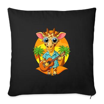 Lunettes de soleil de plage d’été de dessin animé girafe drôle - Housse de coussin décorative 45 x 45 cm - noir - Devant
