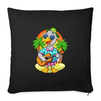 Funny Goose Cartoon Summer Beach Sunglasses Guitar - Sofa pillowcase 17,3'' x 17,3'' (45 x 45 cm) - black - Front