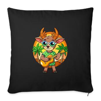 Lunettes de soleil de plage d’été de dessin animé drôle d’antilope - Housse de coussin décorative 45 x 45 cm - noir - Devant