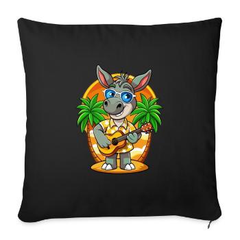 Funny Donkey Cartoon Summer Beach Sunglasses - Sofa pillowcase 17,3'' x 17,3'' (45 x 45 cm) - black - Front