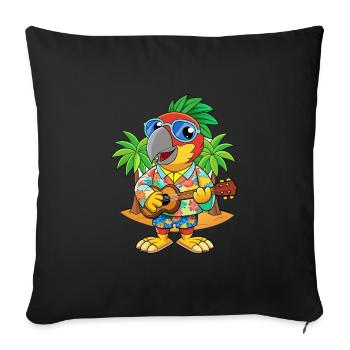 Lunettes de soleil de plage d’été de dessin animé de perroquet drôle - Housse de coussin décorative 45 x 45 cm - noir - Devant