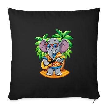 Funny Elephant Cartoon Summer Beach Sunglasses - Sofa pillowcase 17,3'' x 17,3'' (45 x 45 cm) - black - Front