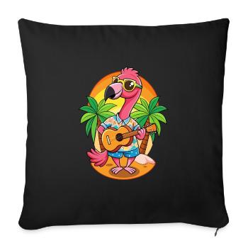 Lunettes de soleil de plage d’été Flamingo Cartoon drôle - Housse de coussin décorative 45 x 45 cm - noir - Devant