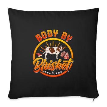 Meat Fan BODY BY BRISKET Meat Lovers - Sofa pillowcase 17,3'' x 17,3'' (45 x 45 cm) - black - Front