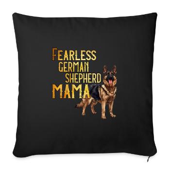 Dog Mom STRONG GERMAN SHEPHERD MOM - Sofa pillowcase 17,3'' x 17,3'' (45 x 45 cm) - black - Front