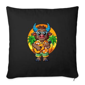Lunettes de soleil de plage d’été Funny Buffalo Cartoon - Housse de coussin décorative 45 x 45 cm - noir - Devant