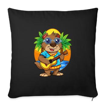 Funny Beaver Cartoon Summer Beach Sunglasses - Sofa pillowcase 17,3'' x 17,3'' (45 x 45 cm) - black - Front