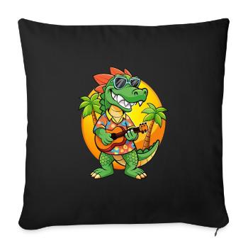 Lunettes de soleil de plage d’été de dessin animé crocodile drôle - Housse de coussin décorative 45 x 45 cm - noir - Devant