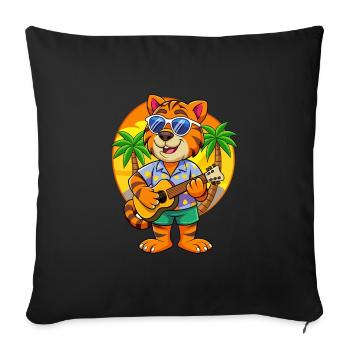 Funny Tiger Summer Beach Sunglasses Hawaiian - Sofa pillowcase 17,3'' x 17,3'' (45 x 45 cm) - black - Front