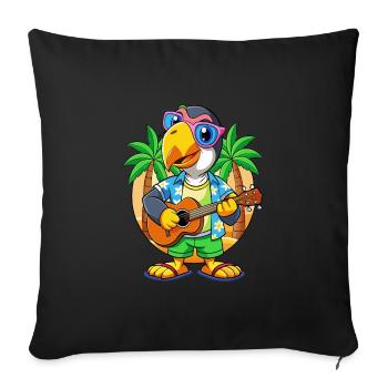 Lunettes de soleil de plage d’été Toucan drôle hawaïen - Housse de coussin décorative 45 x 45 cm - noir - Devant