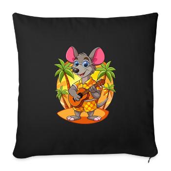 Funny Rat Summer Beach Sunglasses Hawaiian - Sofa pillowcase 17,3'' x 17,3'' (45 x 45 cm) - black - Front