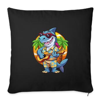 Lunettes de soleil de plage d’été Funny Shark Hawaiian - Housse de coussin décorative 45 x 45 cm - noir - Devant
