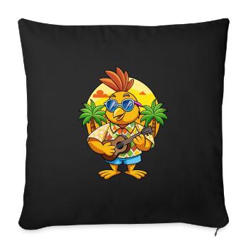 Drôle de Quail Summer Beach Lunettes de soleil hawaïenne - Housse de coussin décorative 45 x 45 cm - noir - Devant