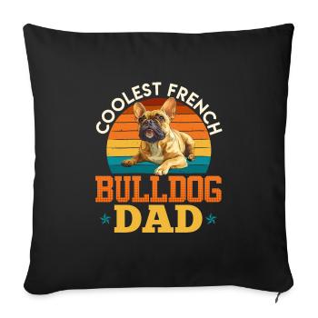 Französische Bulldogge Coolest French Bulldog - Housse de coussin décorative 45 x 45 cm - noir - Devant
